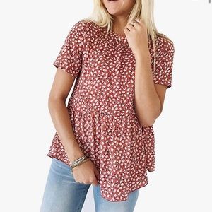Red Floral Babydoll T-Shirt - XL
